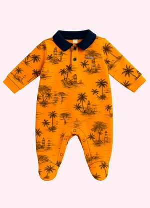 Milon - Macacão Bebê Menino Estampa Amarelo - MILON