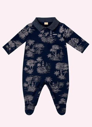 Milon - Macacão Bebê Menino Estampa Azul - MILON