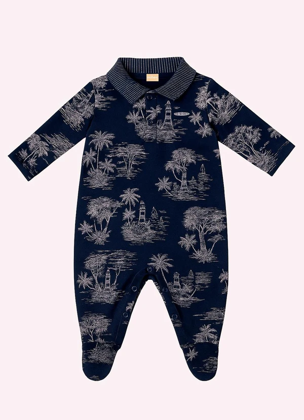 Milon - Macacão Bebê Menino Estampa Azul