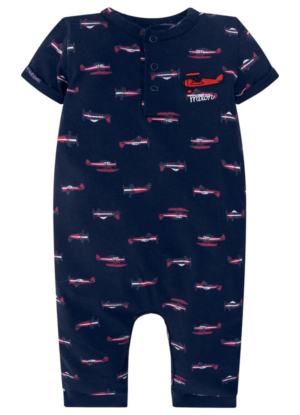 Milon - Macacão Bebê Menino Estampa Azul