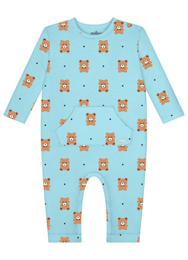 Milon - Macacão Bebê Menino Ursinho Azul 1
