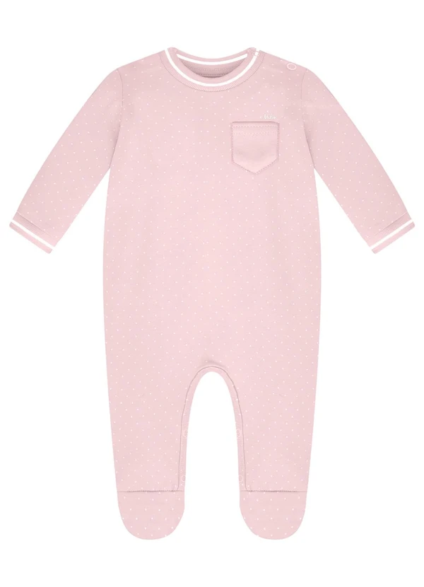 Milon - Macacão Bebê Unissex Estampa Rosa