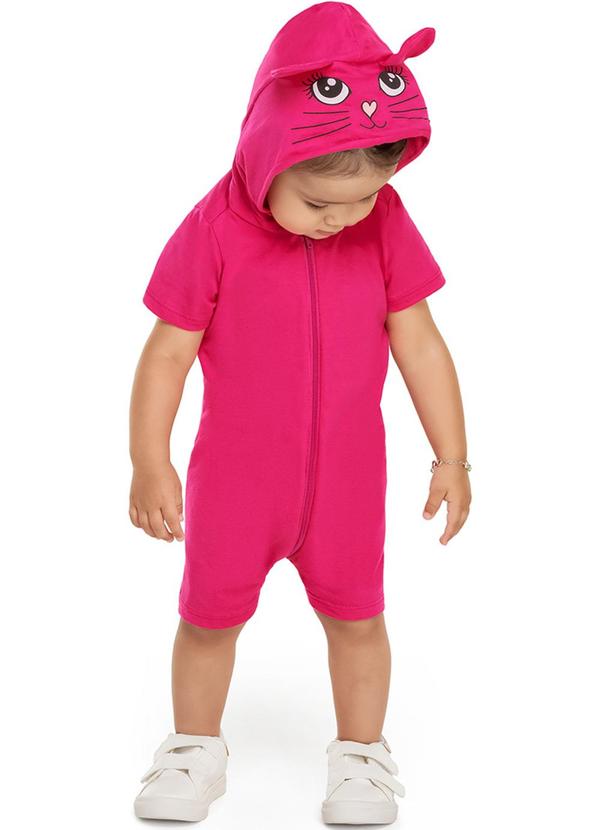 Alenice - Macacão com Estampa Interativa de Gatinha Rosa 2