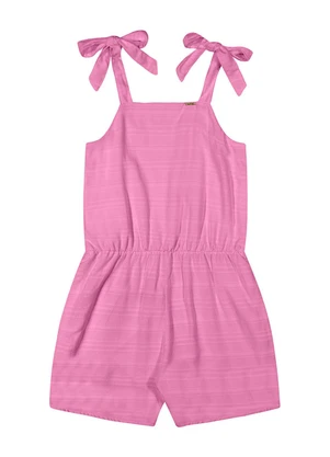 Outlet - Macacão com Laços Menina Rosa  - OUTLET