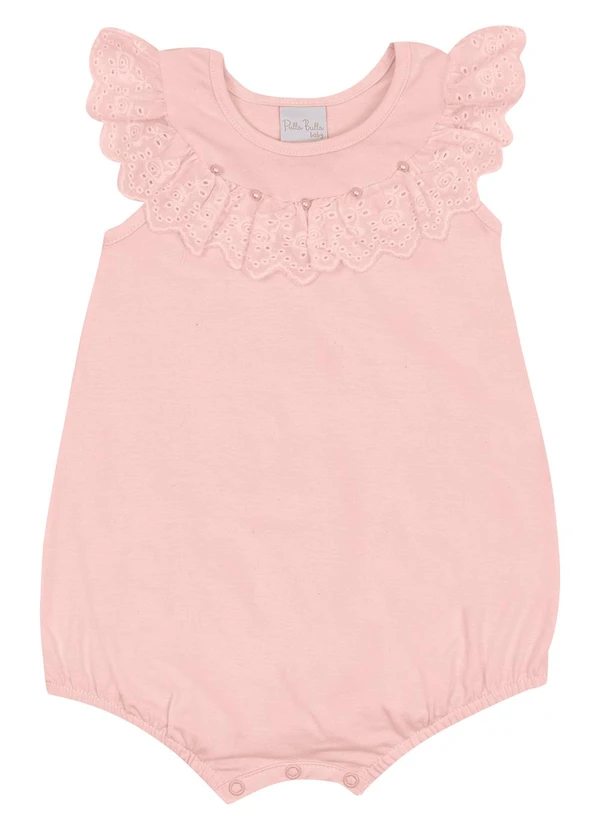 Pulla Bulla - Macacao Cotton Leve Trabalhado Rosa 2