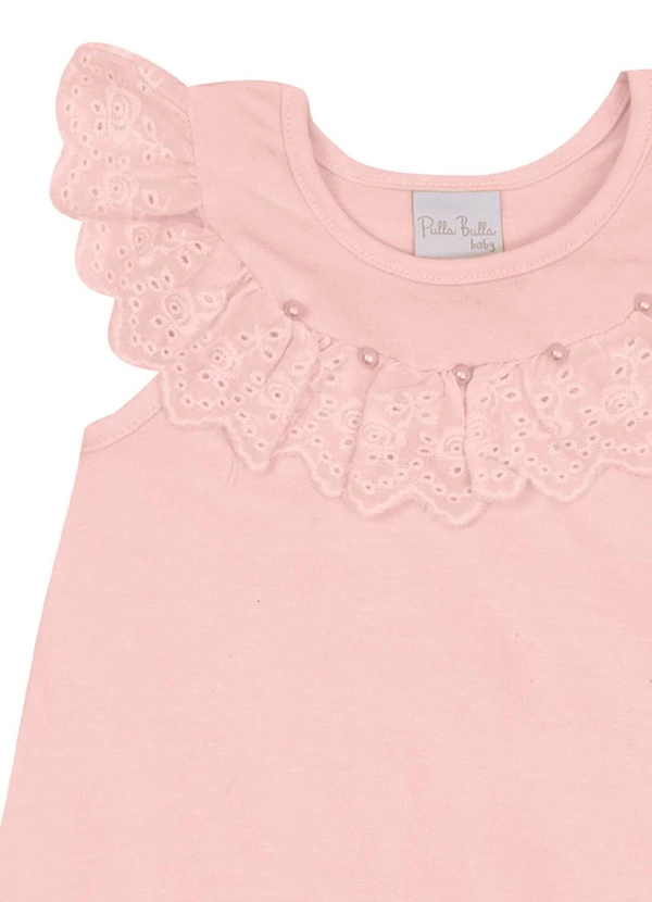 Pulla Bulla - Macacao Cotton Leve Trabalhado Rosa 3