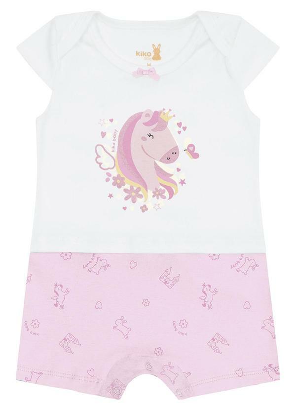 Kiko Baby - Macacão Curto Branco