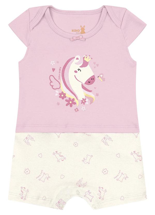 Kiko Baby - Macacão Curto Rosa
