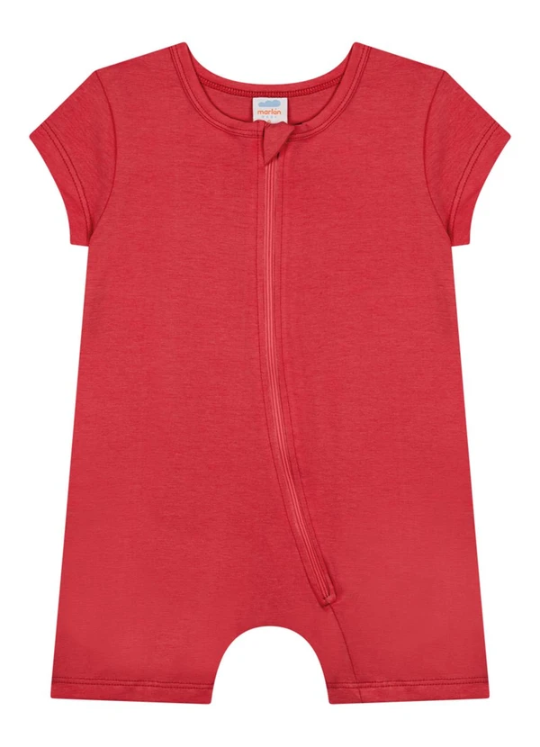 Marlan - Macacão em Meia Malha Penteada Vermelho 2