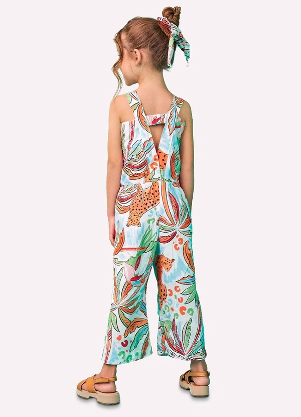 Nanai - Macacão Infantil Menina Pantacourt Branco 2