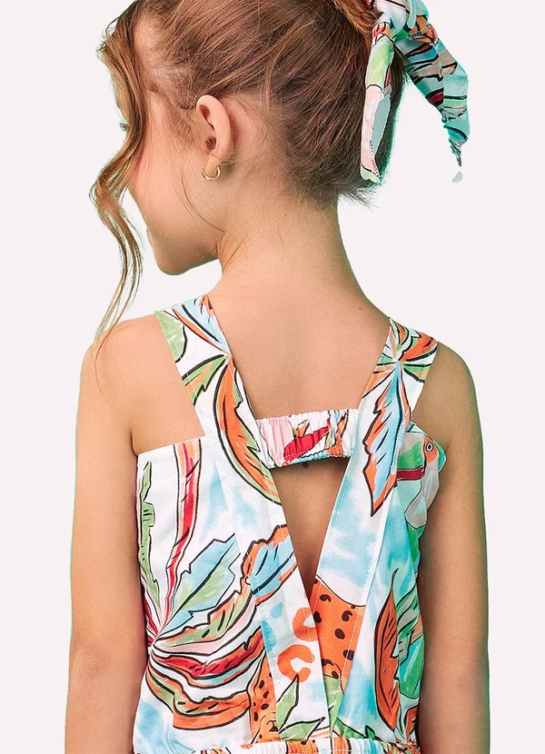 Nanai - Macacão Infantil Menina Pantacourt Branco 3