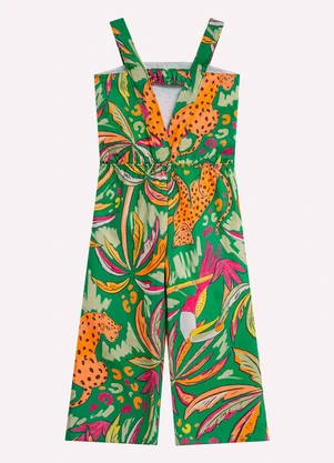 Nanai - Macacão Infantil Menina Pantacourt Verde - NANAI