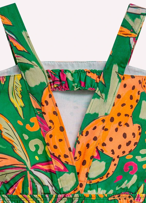 Nanai - Macacão Infantil Menina Pantacourt Verde 3