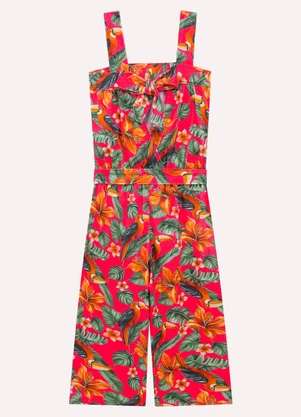 Nanai - Macação Infantil Menina Tropical Rosa - NANAI