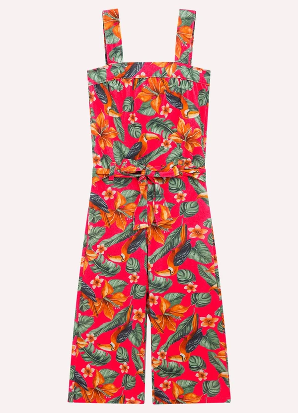 Nanai - Macação Infantil Menina Tropical Rosa 1