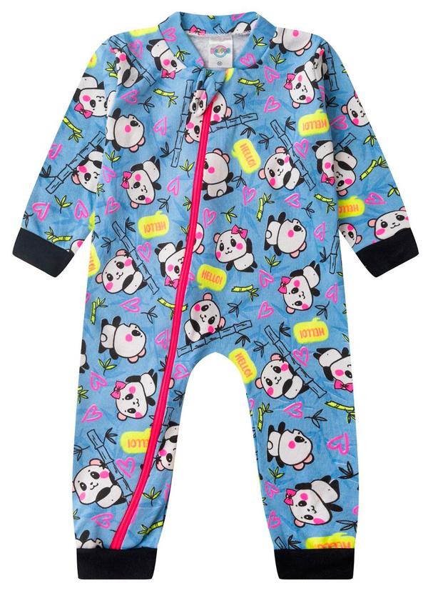 Rovitex - Macacao Manga Longa com Ziper Kappes Azul