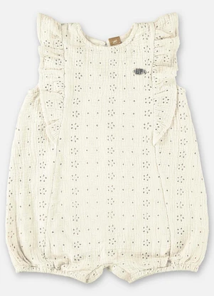 Up Baby - Macaquinho Banho de Sol Bebê Menina Bege - UP BABY