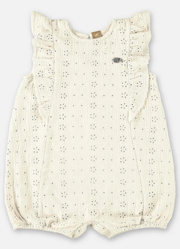 Up Baby - Macaquinho Banho de Sol Bebê Menina Bege