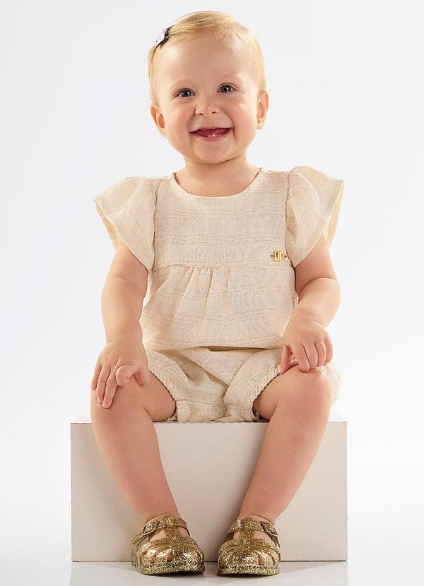 Up Baby - Macaquinho Banho de Sol Bebê Menina Bege