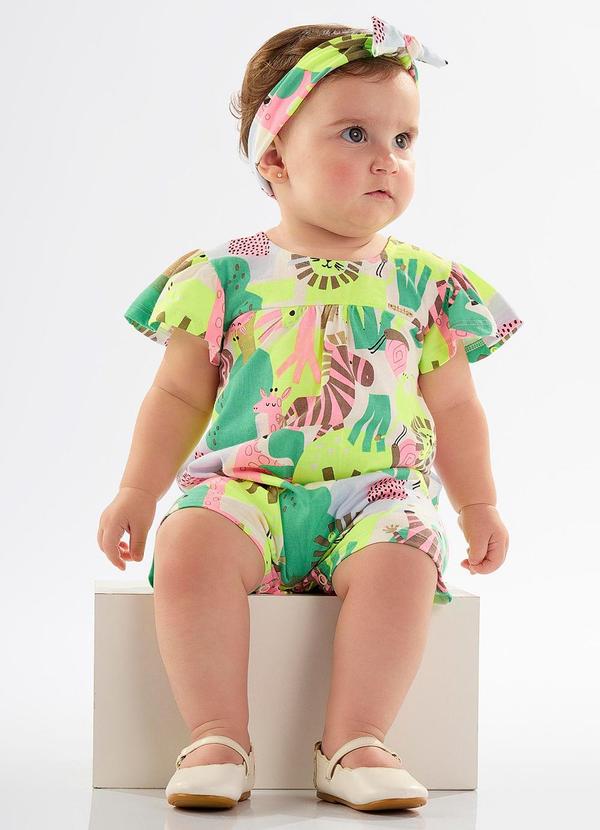 Up Baby - Macaquinho Banho de Sol e Faixa Bebê Bege