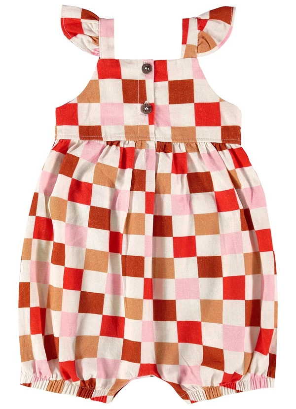 Três e Já - Macaquinho Bebê em Viscolinho Bege 3