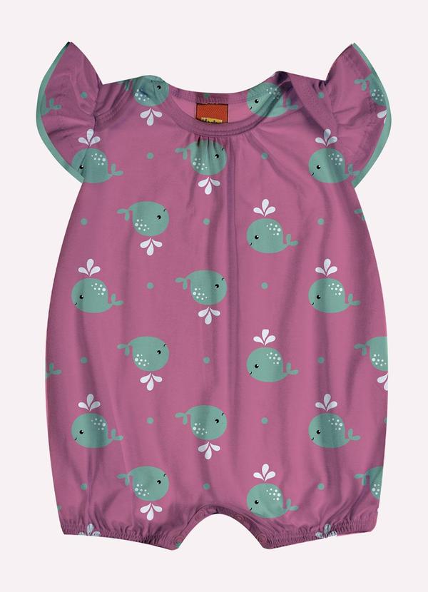 Kyly - Macaquinho Bebê Menina Baleias Rosa