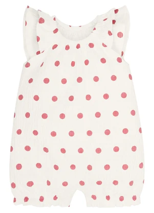 Milon - Macaquinho Bebê Menina Bolinhas Off White - MILON