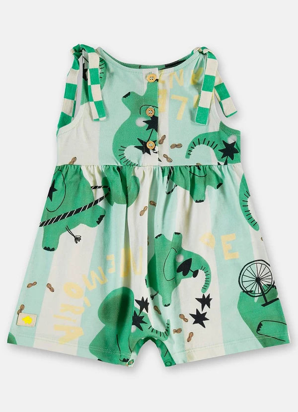 Três e Já - Macaquinho Bebê Menina em Algodão Três e Já Branco 2