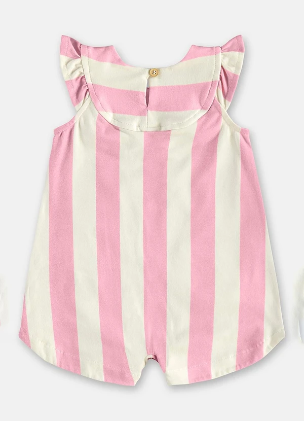 Três e Já - Macaquinho Bebê Menina em Cotton Branco 3