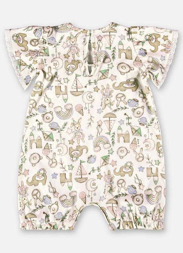 Up Baby - Macaquinho Bebê Menina em Suedine Bege 2