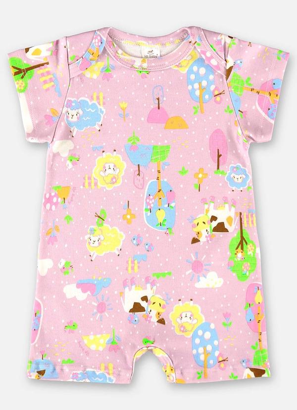 Up Baby - Macaquinho Bebê Menina em Suedine Roxo