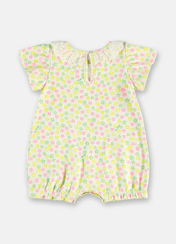 Up Baby - Macaquinho Bebê Menina em Suedine Branco 3