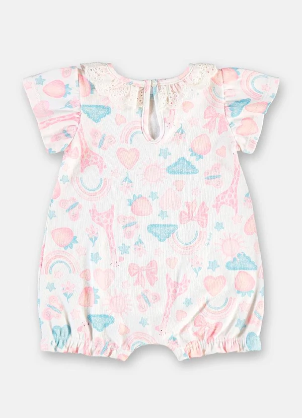 Up Baby - Macaquinho Bebê Menina em Suedine Branco 3