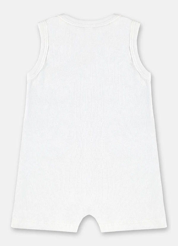 Up Baby - Macaquinho Bebê Menina em Suedine Branco 2