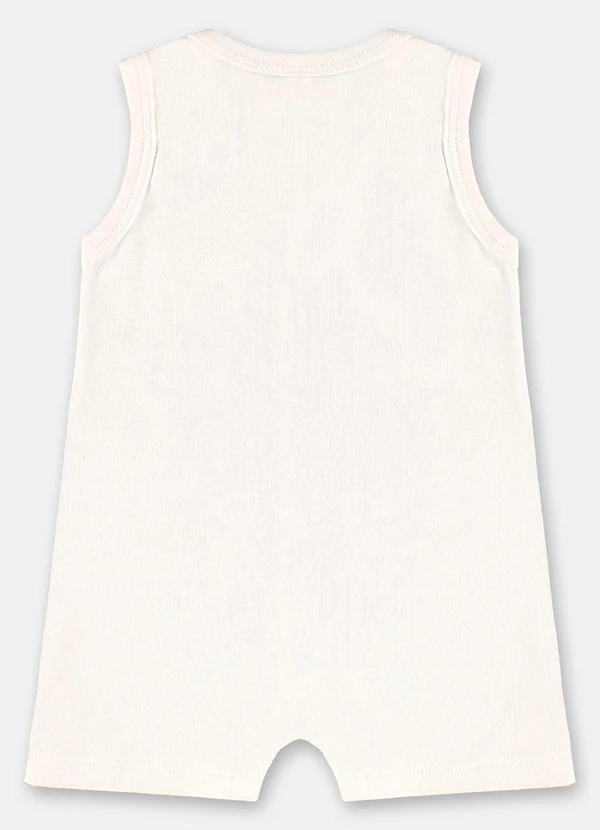 Up Baby - Macaquinho Bebê Menina em Suedine Branco 2