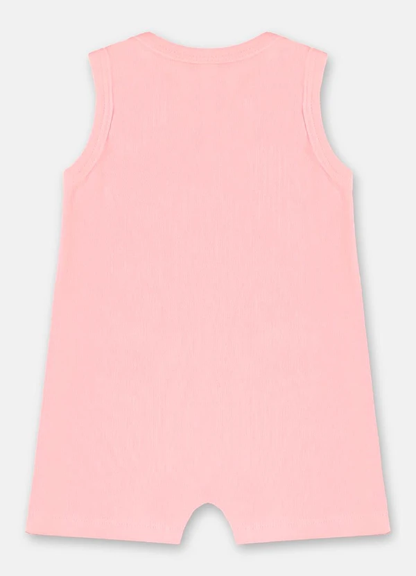 Up Baby - Macaquinho Bebê Menina em Suedine Rosa 2