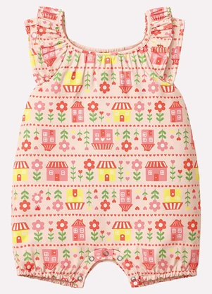 Kyly - Macaquinho Bebê Menina Estampado Rosa - KYLY