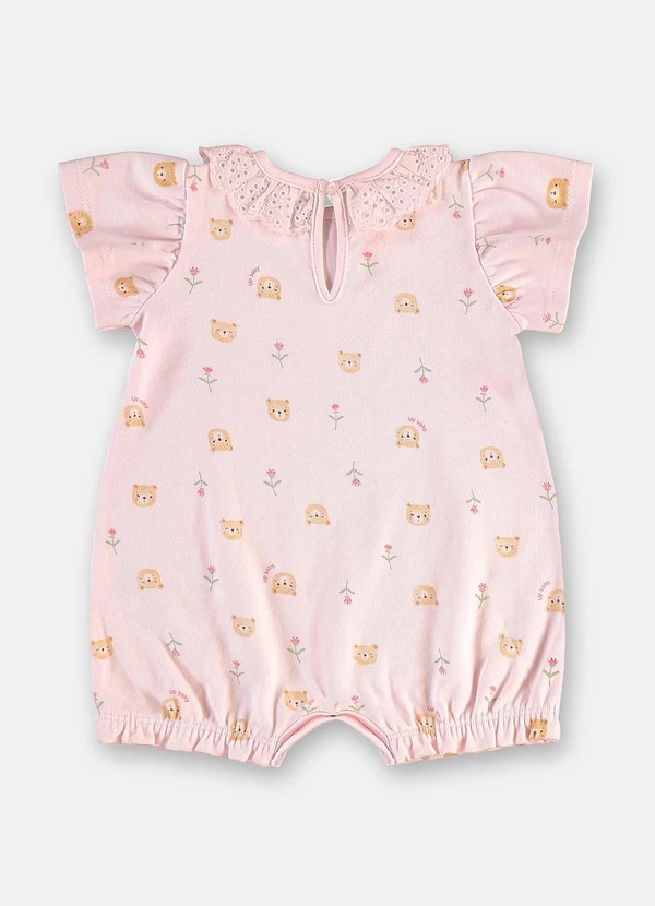 Up Baby - Macaquinho Bebê Menina Suedine Comfy Rosa 3