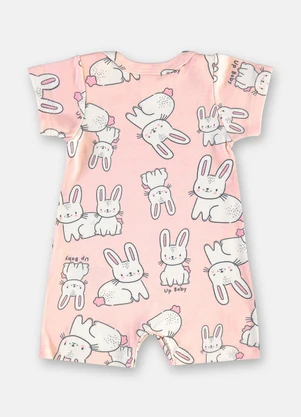 Up Baby - Macaquinho Bebê Menina Suedine Estampado - UP BABY