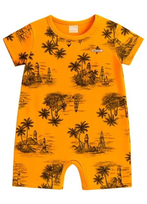 Milon - Macaquinho Bebê Menino Estampa Amarelo - MILON