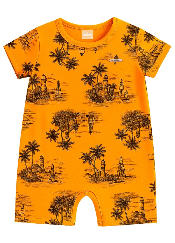 Milon - Macaquinho Bebê Menino Estampa Amarelo