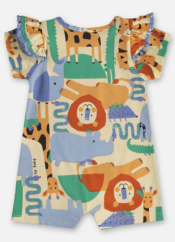 Up Baby - Macaquinho Bichinhos Bebê Menina Bege 2