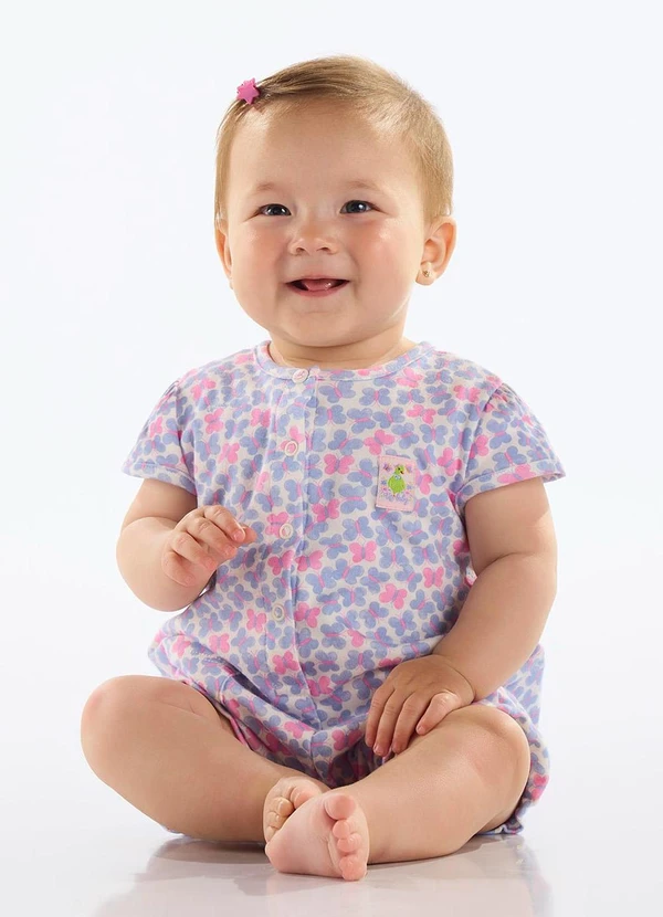 Up Baby - Macaquinho Borboletas Bebê Menina Roxo