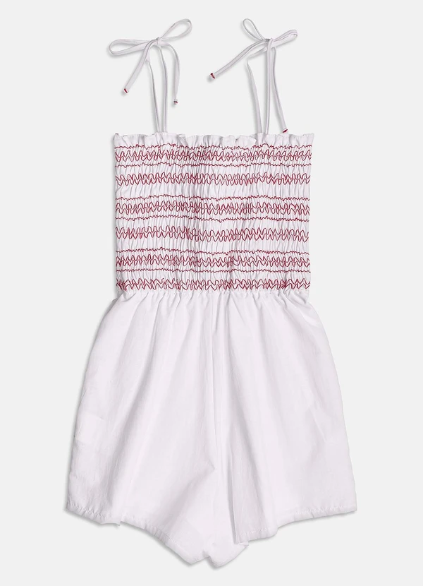 I Am - Macaquinho Bordado com Lastex Off White 2