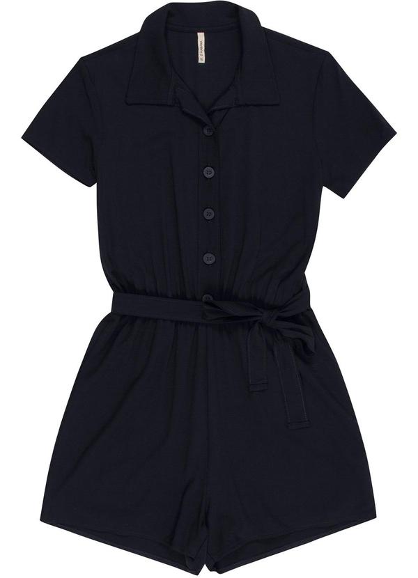 Habana - Macaquinho com Botões e Amarração Preto