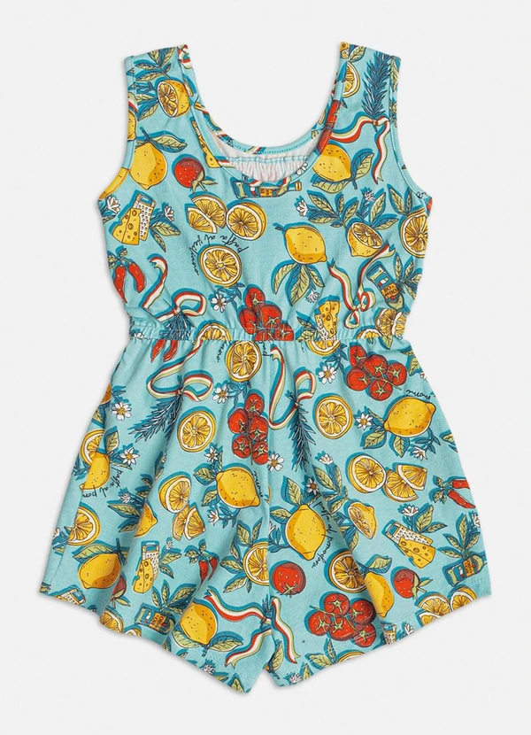 Momi - Macaquinho com Estampa de Frutas Azul 3