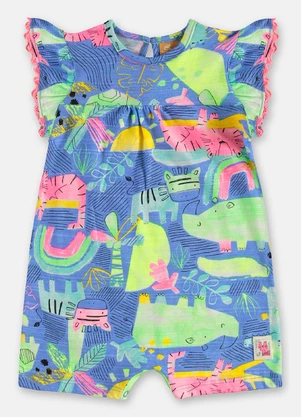 Up Baby - Macaquinho com Faixa Cabelo para Bebê Azul - UP BABY