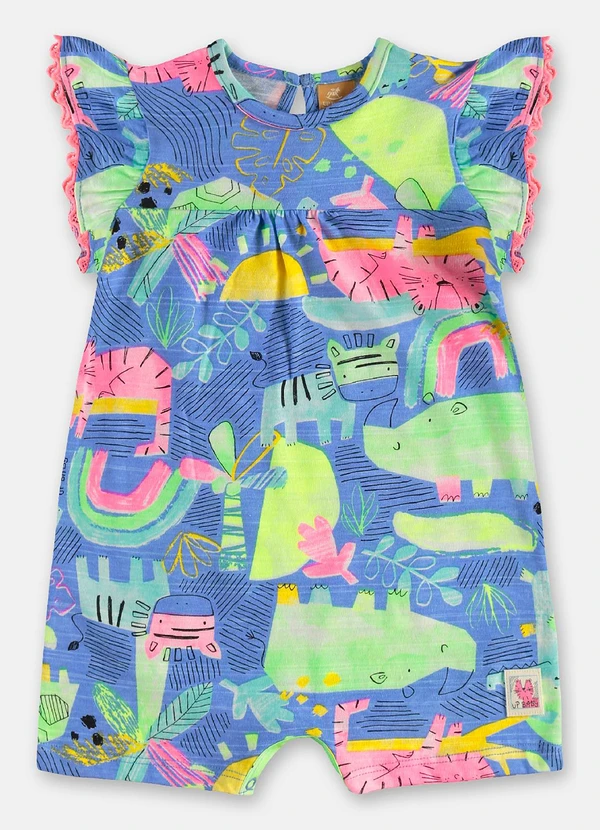 Up Baby - Macaquinho com Faixa Cabelo para Bebê Azul 2