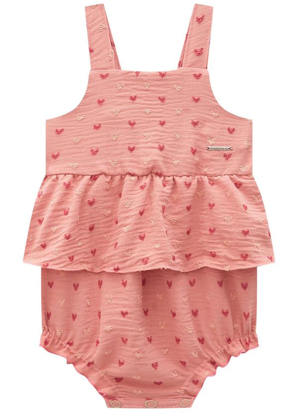 Carinhoso - Macaquinho Coral em Plumetis Coração