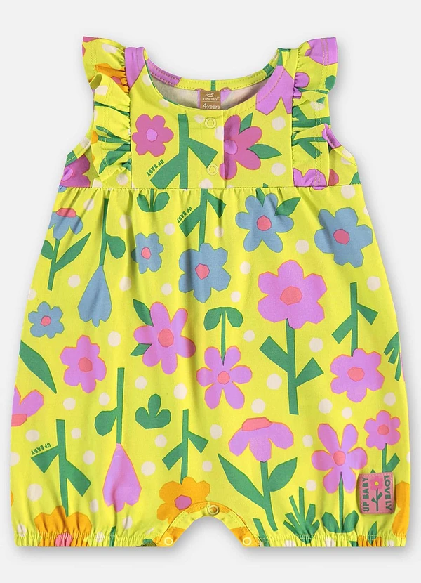 Up Baby - Macaquinho Cotton Bebê Menina Verde 2